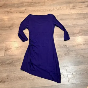 Patagonia Organic Cotton Medium M Purple Dress Ruched‎ Casual Asymmetrical Hem thumbnail 2