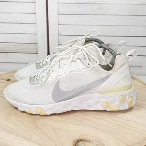 Nike React Element 55 Running Sneakers White Iridescent Women Size 10 CN0147-100 thumbnail 3