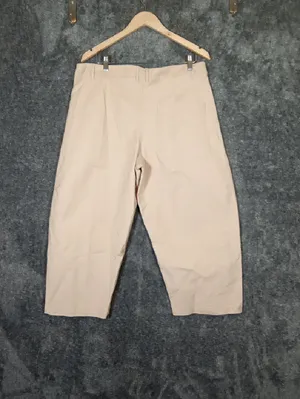 Maeve Light Beige Trousers Cotton Blend Cropped Barrel Leg Vacation Womens 14 thumbnail 7