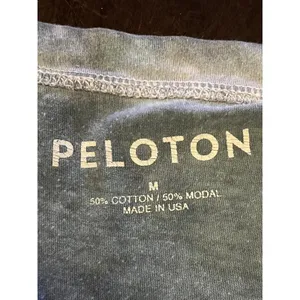 Peloton Tank Top Womens Medium Blue Scoop Neck Striped Logo Relaxed Fit Athletic thumbnail 6