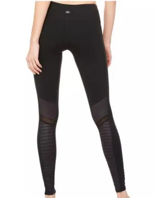 Alo Mid Waisted Moto Leggings Black Size XS. Heavy wear condition thumbnail 2