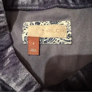 Anthropologie Pilcro Velveteen Mock‎ Neck Short Sleeve Top in Slate Sz S thumbnail 5