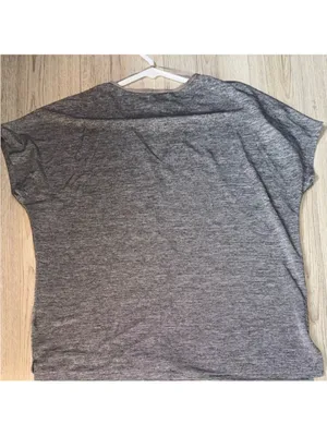 Jaclyn smith grey gray short sleeve shirt top thumbnail 2