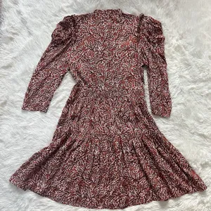 SUNCOO Paris Cesaria Dress Rust Floral Tiered Ruffle Mini Size T1 S thumbnail 9