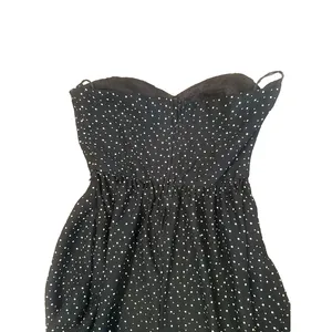Vtg Diamonds Run Jumpsuit Black Polka Dot Strapless‎ Sweetheart Harem Retro XS thumbnail 5