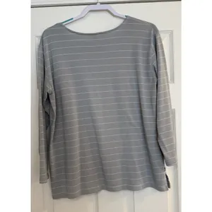 FREE FLY Bamboo Top Women Sz XL Pullover‎ Shirt Blue Gray Striped Casual Stretch thumbnail 3
