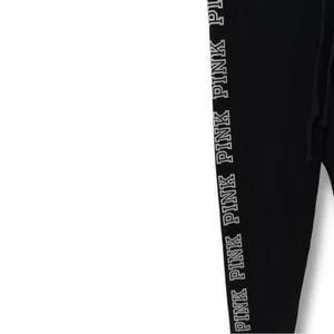 PINK Victoria's Secret | EUC Black with Plum Waistband Jogger Sweatpants (sz XS) thumbnail 6