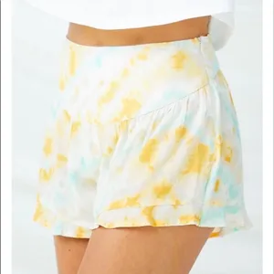 NWT altard state yellow blue tie dye shorts‎ M thumbnail 3