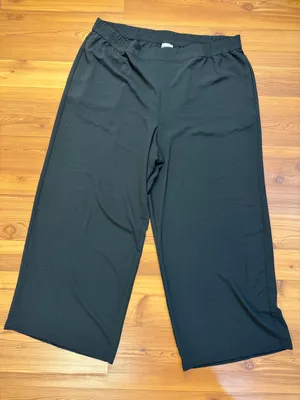 Ava & Viv Black Crepe Wide Leg Pants Women’s Plus Size 2X Elastic Waist Flowy thumbnail 1