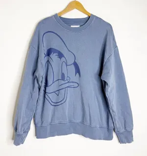 GAP x Disney Donald Duck Crewneck Sweatshirt Blue Size Medium thumbnail 1