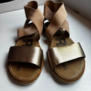Sorel Ella II Bronze Gold Metallic Ash Slide Sandals Gladiator Size 7.5 Ankle‎ thumbnail 9