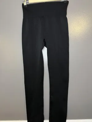 Tahari Leggings Womens L/XL Black High Rise Knit Herringbone Stretch Ankle Pants thumbnail 2