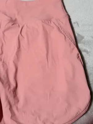 Hodo Sports Women’s Pink Solid Knit Lined Athletic Activewear Shorts Running thumbnail 5