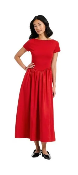 NEW A New Day Backless Knit Maxi Dress 94736664 Red M thumbnail 1