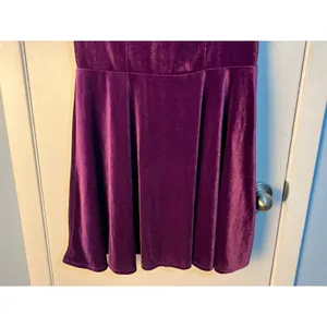 Hot Topic Velvet Dress Large Stretch Purple Halloween Costume Wednesday Core thumbnail 4