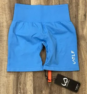 NEW TLF Apparel Blue Scrunch Athletic Shorts Women’s Small thumbnail 1