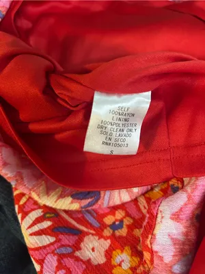 ANDRÉE BY UNIT Red & Pink Floral Tie-Neck Dress thumbnail 5