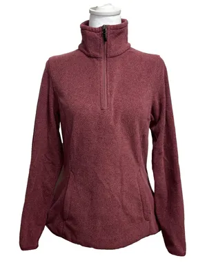 Quarter Zip Fleece Pullover Rose‎ Pink Soft Warm Activewear Outdoor HikingSmall thumbnail 1