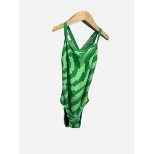 Speedo One Piece Swimsuit Womens 30 Green Pro LT Geometric Athletic Swim Trainin thumbnail 2