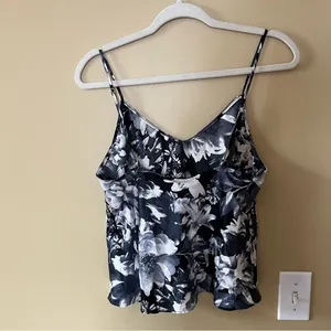 Victoria's Secret Black and White Floral Camisole thumbnail 3