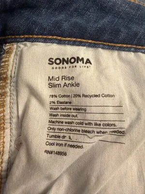 Sonoma Mid-Rise Straight Leg Blue Jeans thumbnail 5