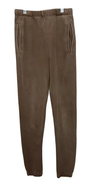 JOAH BROWN Empire Jogger Sweatpants Brown Tan Pockets Made In USA size XS/S thumbnail 1