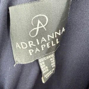 Adrianna Papell Size 10 Long Sleeve Maxi‎ Dress Dark Blue Mesh Sleeve Event Gown thumbnail 6