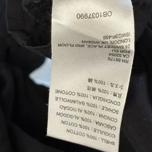Anthropologie Maeve Womens 0 Top Smocked Peasant Blouse Black Puff Sleeve Cotton thumbnail 6