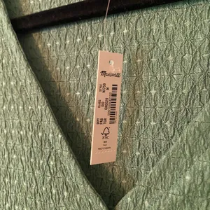 NWT Madewell Green Textured Cropped Lightweight Sweater Women's size Medium thumbnail 4