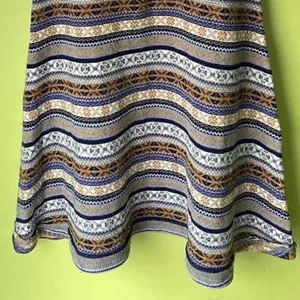 Free People Mini Sweater Dress Gray Fair Isle Nordic Tunic Wool Blend Sz Medium thumbnail 5