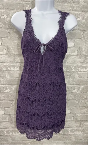 Free People "Night Moves" Lace Bodycon Slip Dress thumbnail 1