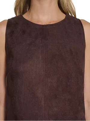 Calvin Klein Crewneck Two-Tone Brown Shift Short Dress, Size 2, NWT thumbnail 4