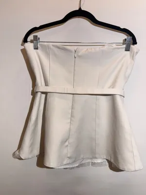 Hutch x Anthropologie White Twofer Tube Top Strapless Corset Style Size 8 thumbnail 5
