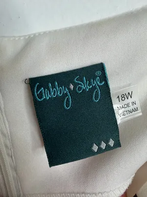 Gabby Skye Striped Babydoll Dress Puff Sleeve‎ Square Neck Pink Beige 18W Pastel thumbnail 4