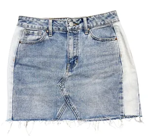 Pacsun Denim Retro Y2K Mini Skirt Light Wash Two Tone Frayed Hem Women's Size 25 thumbnail 1