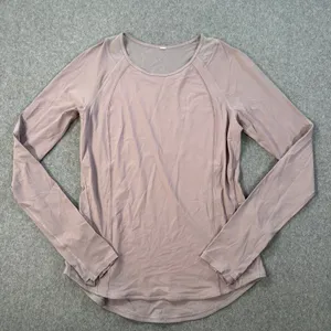 Lululemon Sculpt Long Sleeve T-Shirt Women's 4 No Size Tag Mesh Panel Active Run thumbnail 1