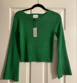 Pink Rose Green Flare Sleeve Sweater thumbnail 1