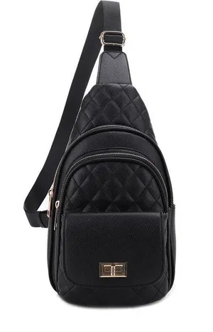 SG SUGU Emma Diamond Quilted Triple Compartment Crossbody Sling Bag thumbnail 1