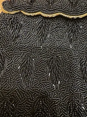 Vintage beaded black evening bag art deco flapper thumbnail 2