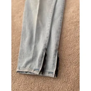 90s High Waisted Mom‎ Jeans Light Wash Ankle Zip Blue Women 16 thumbnail 3