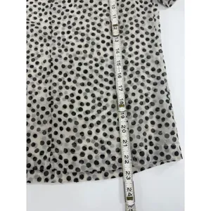 Madewell Womens XS Polka Dot Metallic Sheer Short Sleeve Blouse Cream Black thumbnail 4
