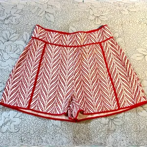 NWT Lovers + Friends Bizzy High Waist Wide Leg Embroidered Chevron Shorts~ L💛 thumbnail 3