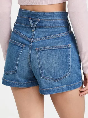 Veronica Beard Jaylen Denim High Waisted Shorts in Waterfall Wash Size 28 Boho thumbnail 2