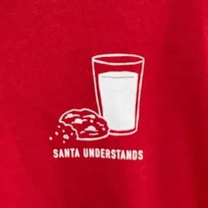 Old Navy “Santa Understands” Red Graphic‎ Sweatshirt Medium thumbnail 2