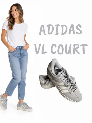 ADIDAS VL Court Bold Gray Suede Platform Sneakers Women’s Size 11 thumbnail 2