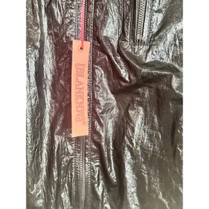 BlankNYC Reversible Metallic Hooded Windbreaker Jacket Black Silver 02LK9819 M thumbnail 2
