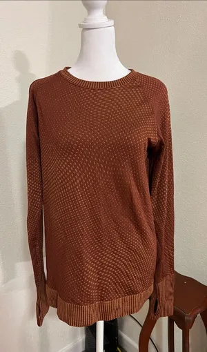 Lululemon Women's Rust Brown Lightweight Knit Sweater thumbnail 1