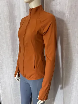 Yogalicious Full Zip Athletic Jacket Size Small Orange Yoga Running Preowned thumbnail 2