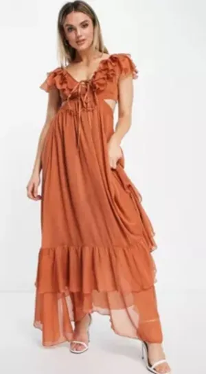 ASOS Ruffle Maxi Dress thumbnail 1