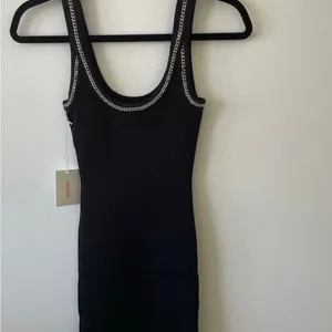 Good American Chain Knit Tank Dress Black Size 1 thumbnail 8